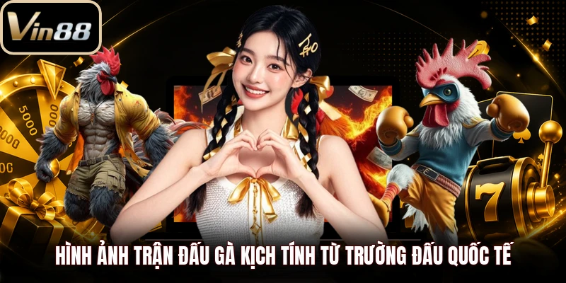 Hình ảnh trận đấu gà kịch tính từ trường đấu quốc tế